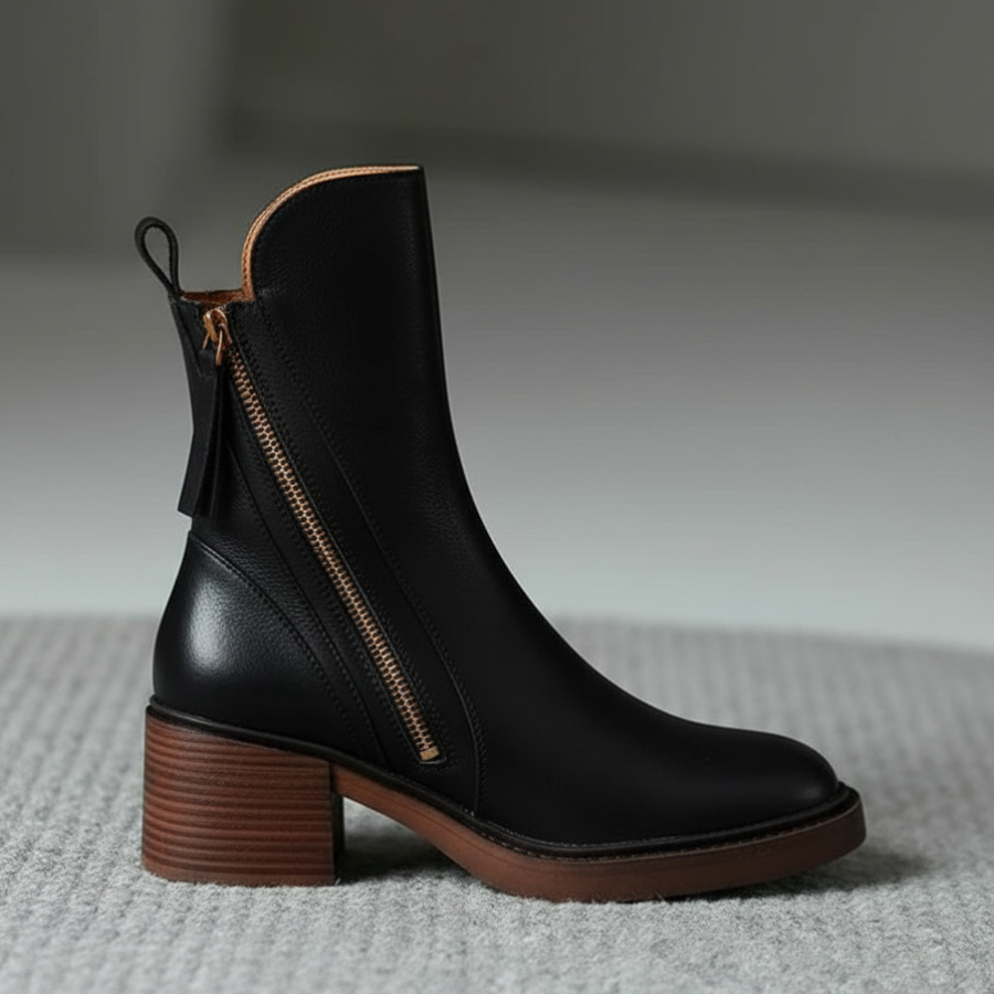 MAUREEN | Square heel boots with a rounded toe