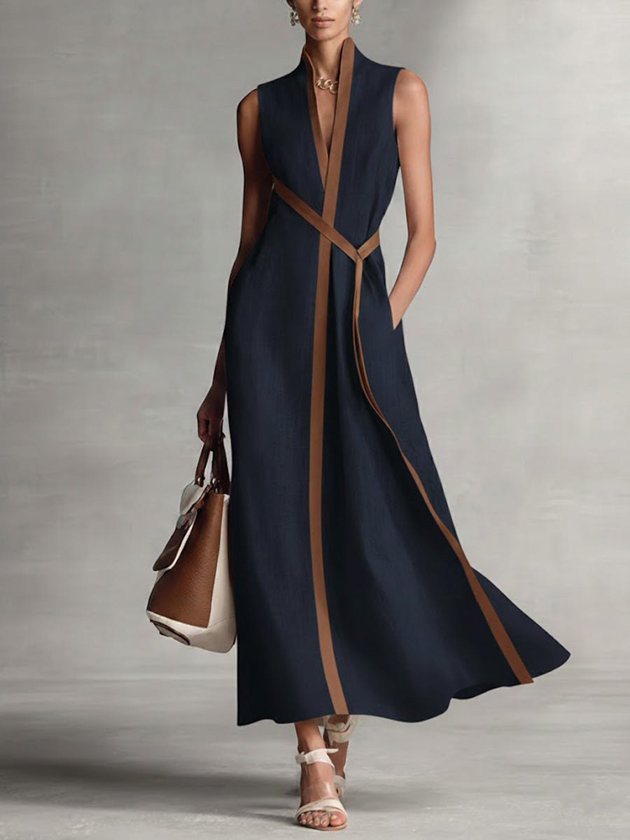 BRIDGET | Sleeveless maxi dress with pockets