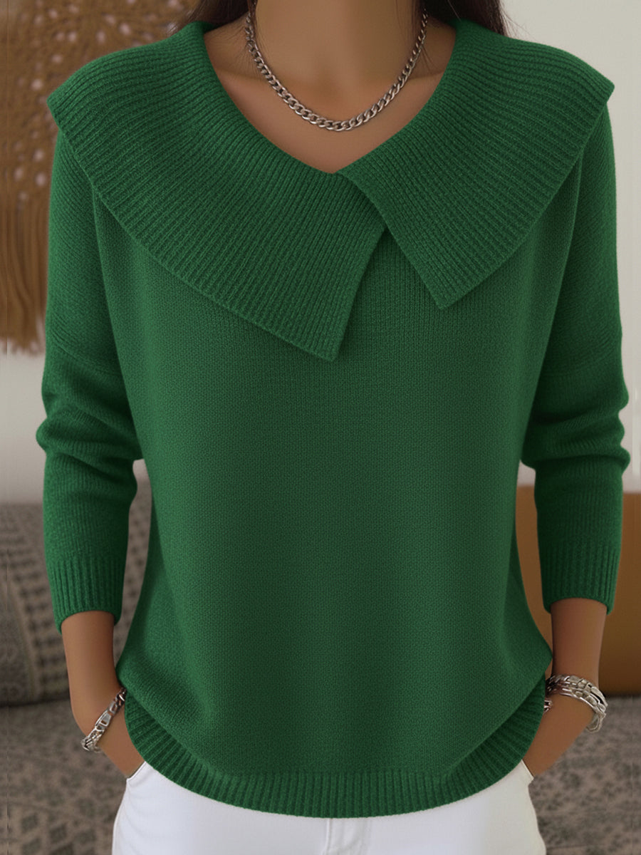 ALBERTA | Sweater with a pleated fold-over collar