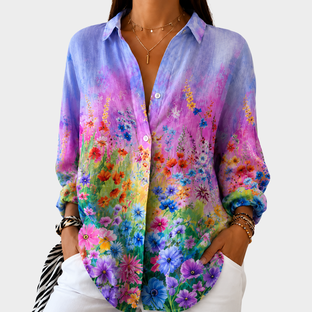 SUZANNE | Wildflower garden print blouse