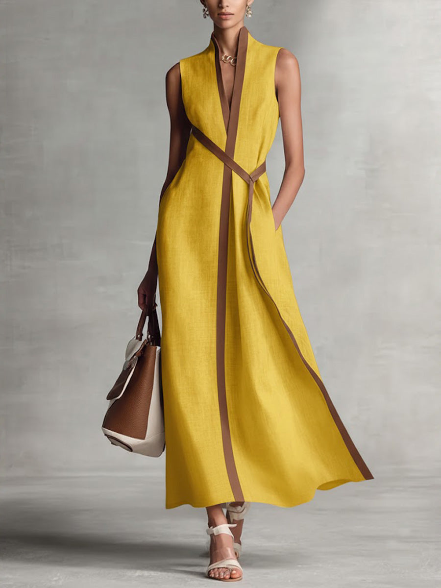 BRIDGET | Sleeveless maxi dress with pockets