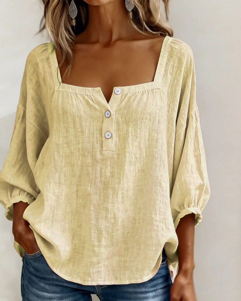 CAROLYN | Relaxed button front blouse
