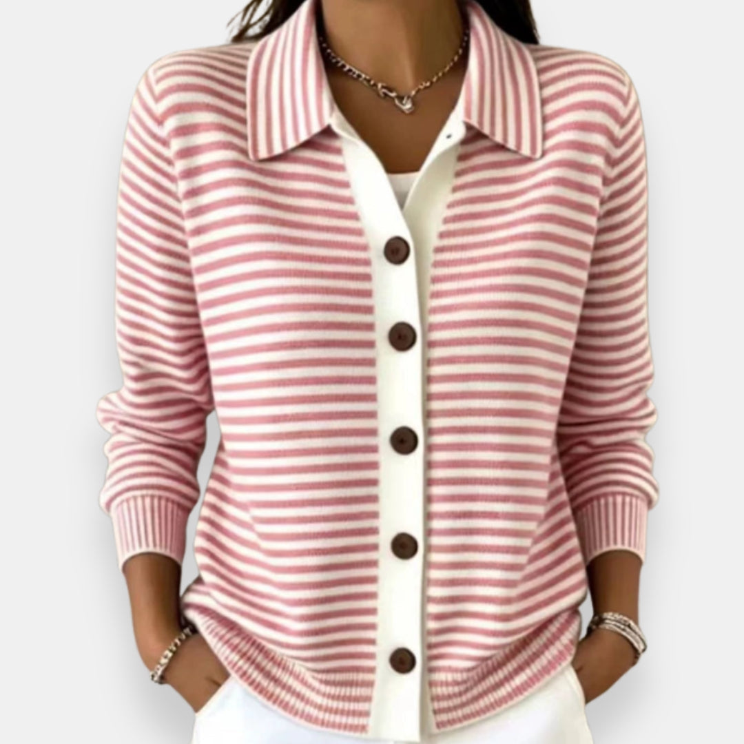 KATHLEEN | Fine stripe with a small collar