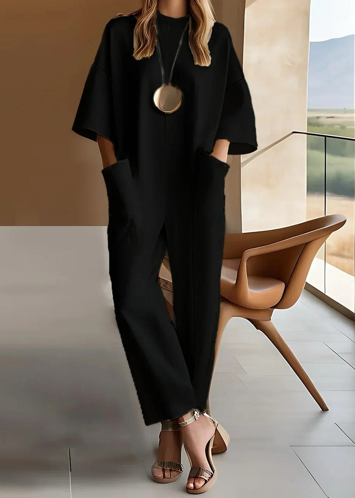 BETTY | Jumpsuit with mid-length sleeves