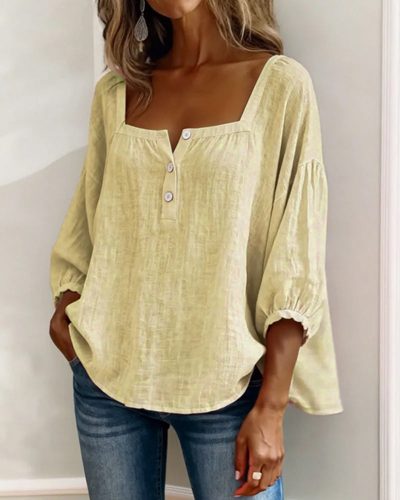 CAROLYN | Relaxed button front blouse