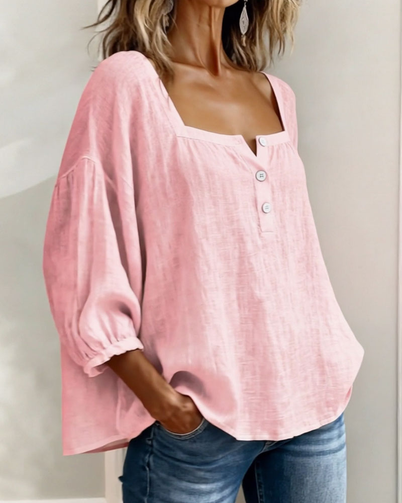 CAROLYN | Relaxed button front blouse