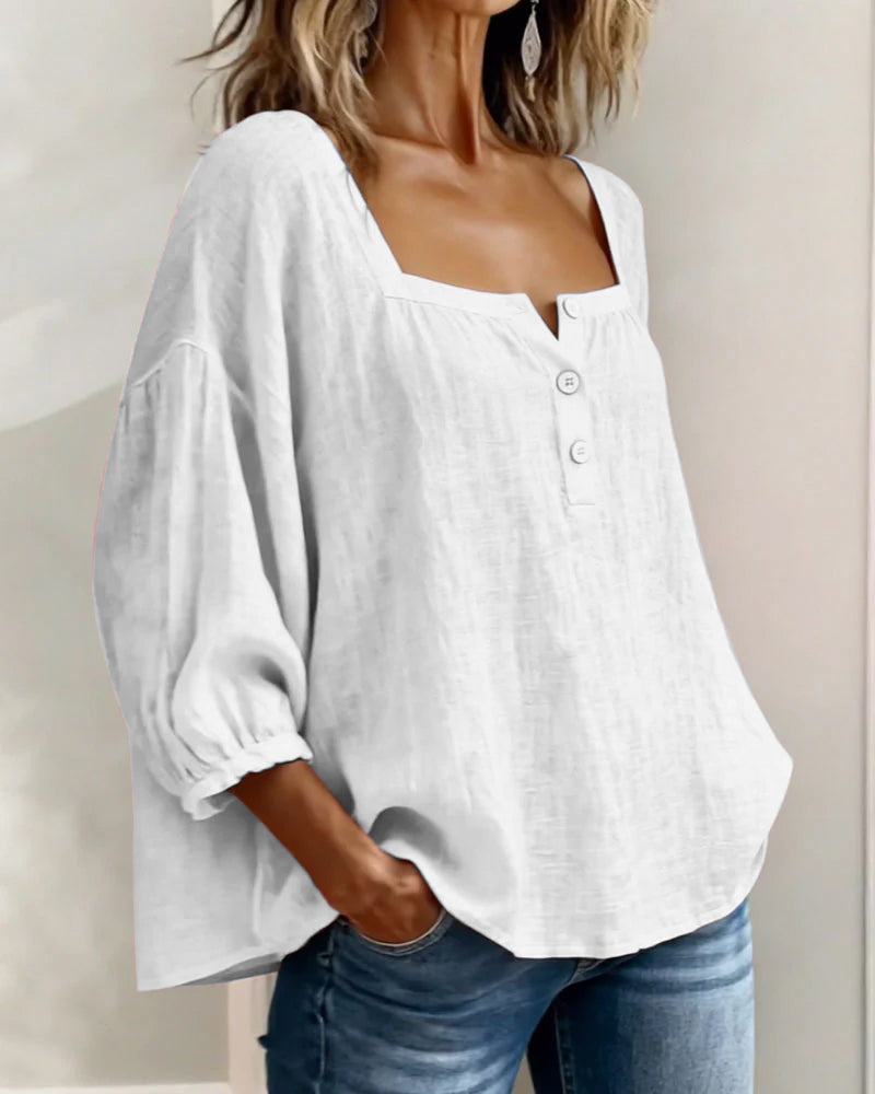 CAROLYN | Relaxed button front blouse