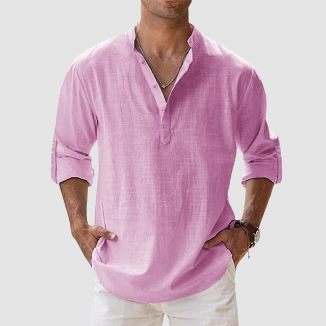 ALICE | Classic linen shirt with short sleeves