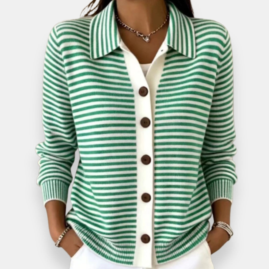 KATHLEEN | Fine stripe with a small collar