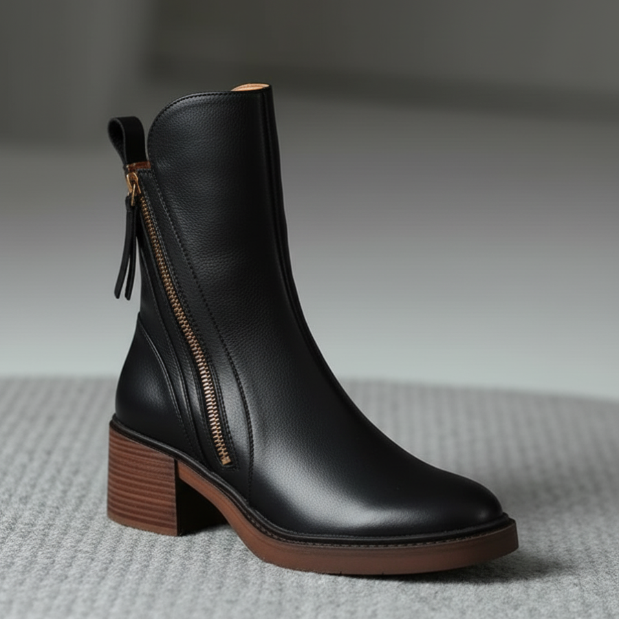 MAUREEN | Square heel boots with a rounded toe