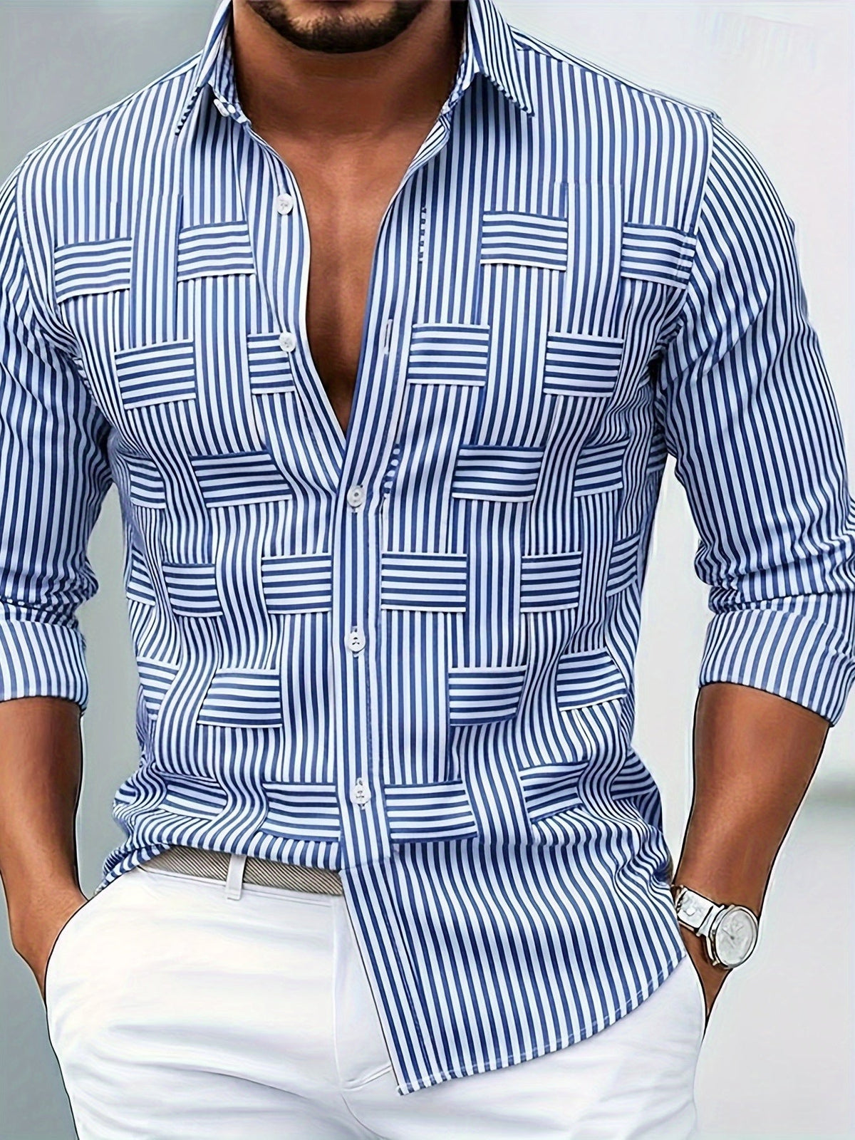 EMERSON | Quarter-zip sweater with a chest stripe