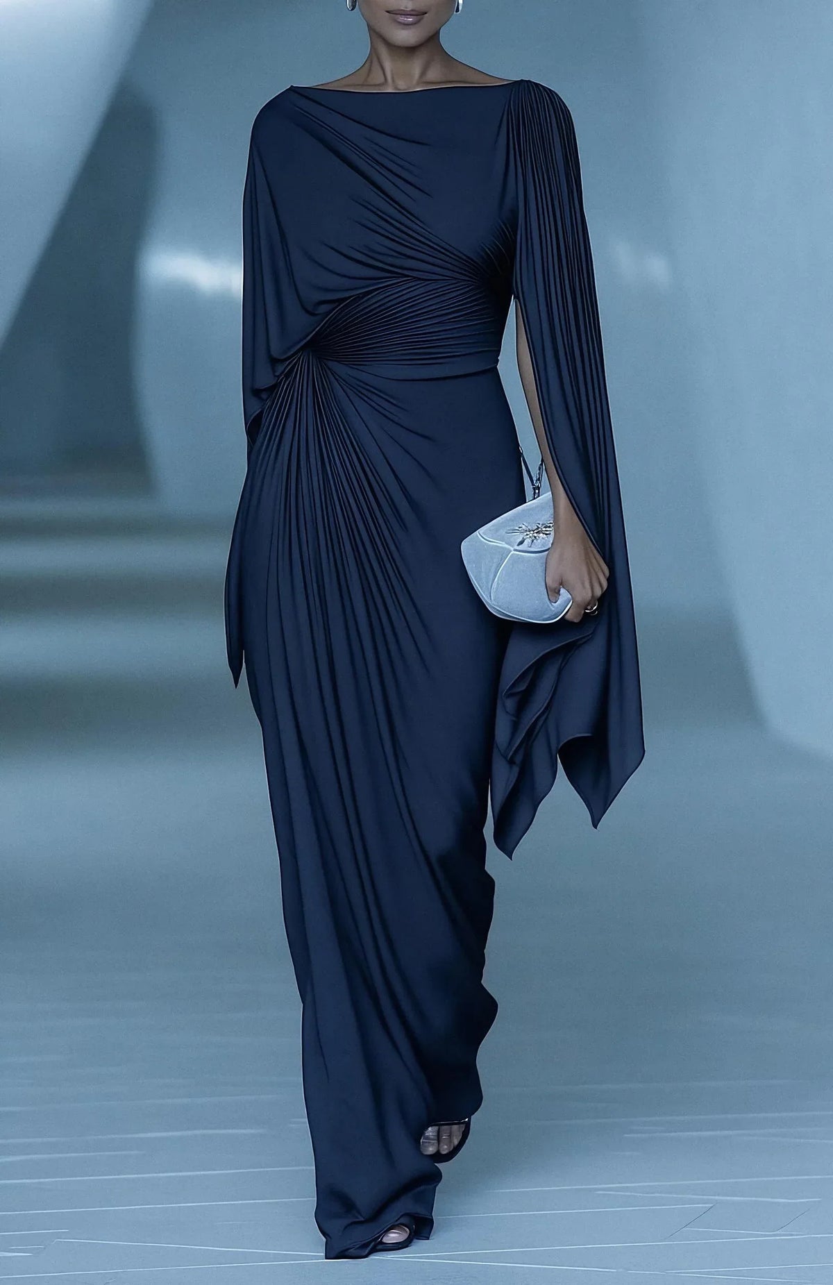 EVELYN | Draped one-shoulder gown
