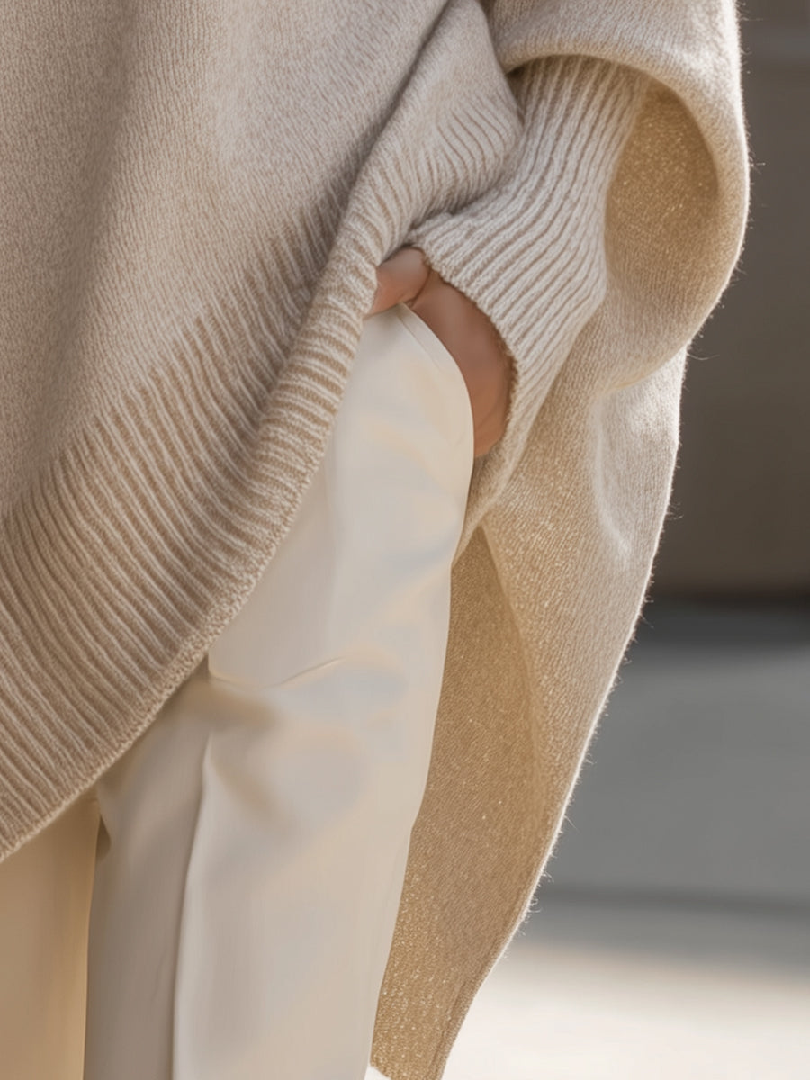 JENNIFER | Draped sweater with a wide neckline