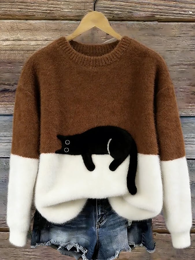 AILEEN | Oversized cat print sweatshirt