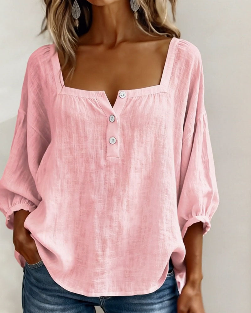 CAROLYN | Relaxed button front blouse