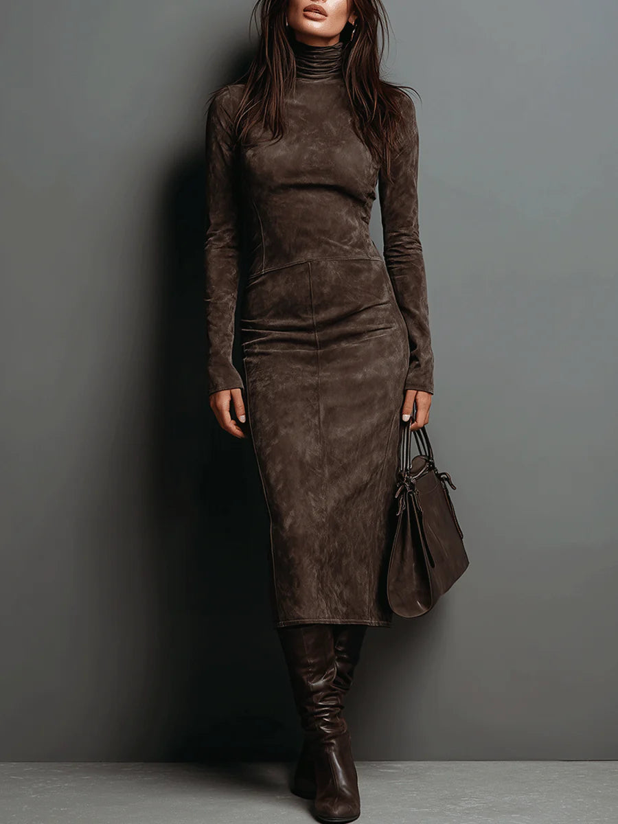 JEAN | High-neck maxi dress with lace accents