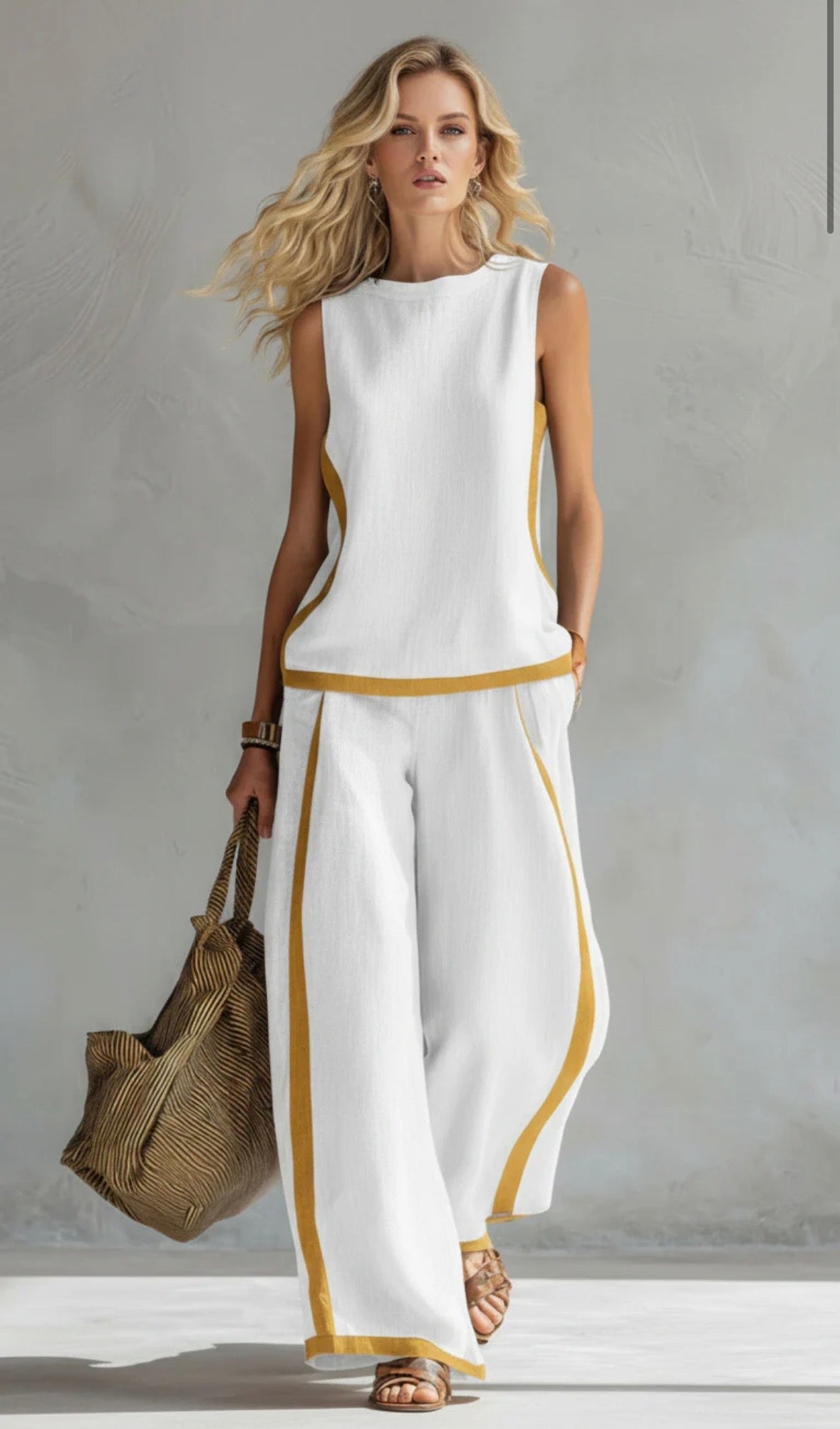 SHARON | Clean-lined sleeveless top and trousers
