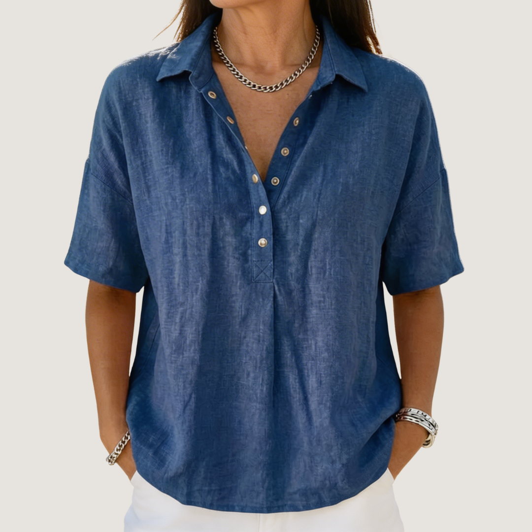 CHERYL | Collared blouse with a button placket