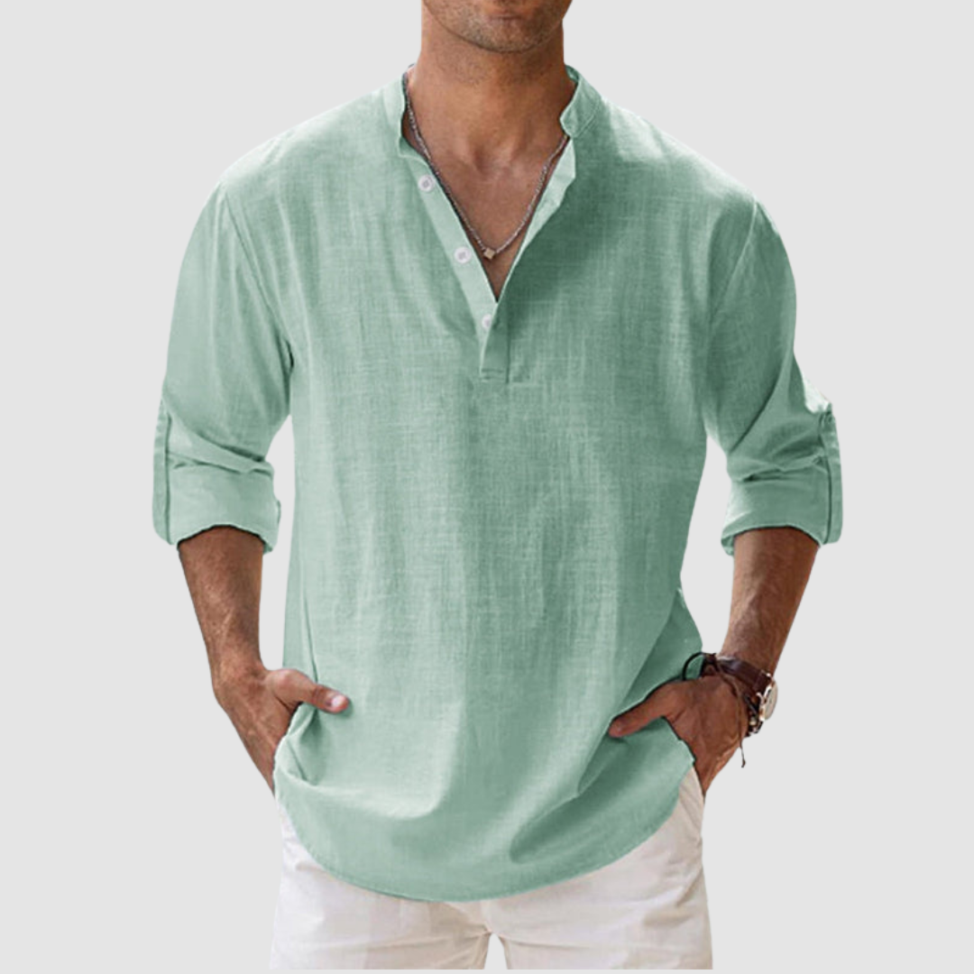 ALICE | Classic linen shirt with short sleeves