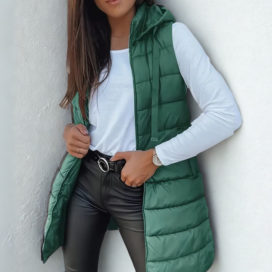 WANDA | Long sleeveless puffer vest