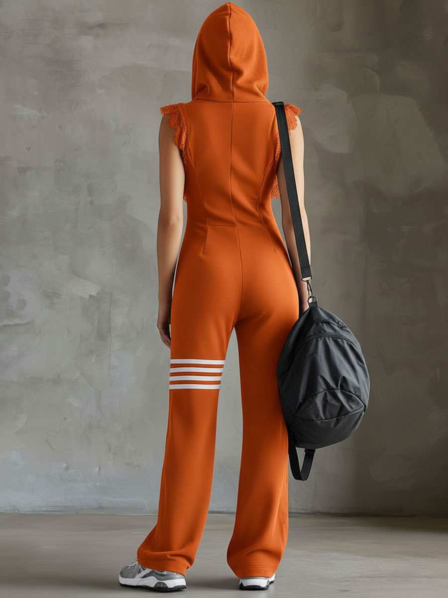 IRENE | Hooded jumpsuit with a front zipper