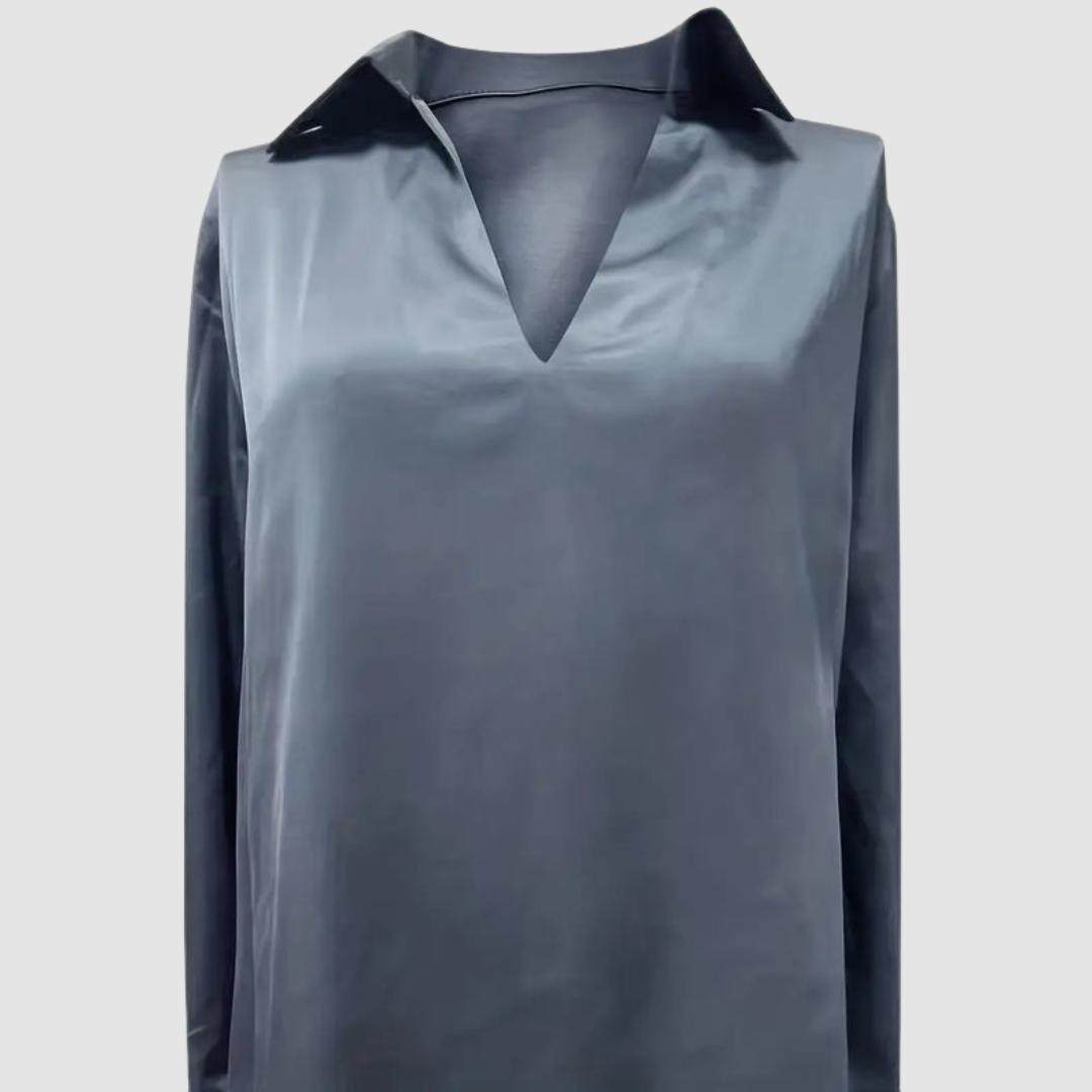MURIEL | Satin V-neck blouse
