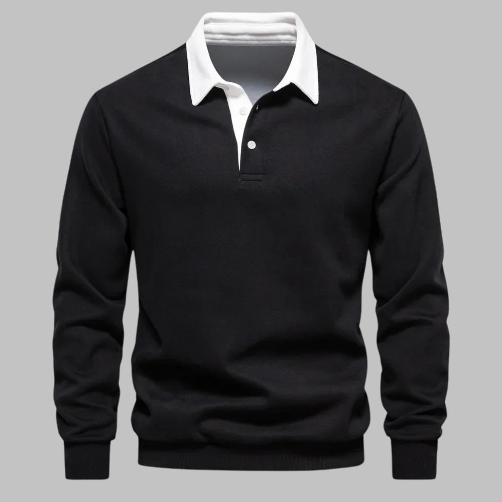 HORACE | Polo collar sweater with a button placket