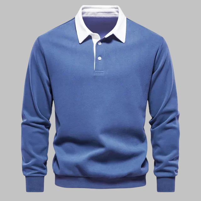 HORACE | Polo collar sweater with a button placket