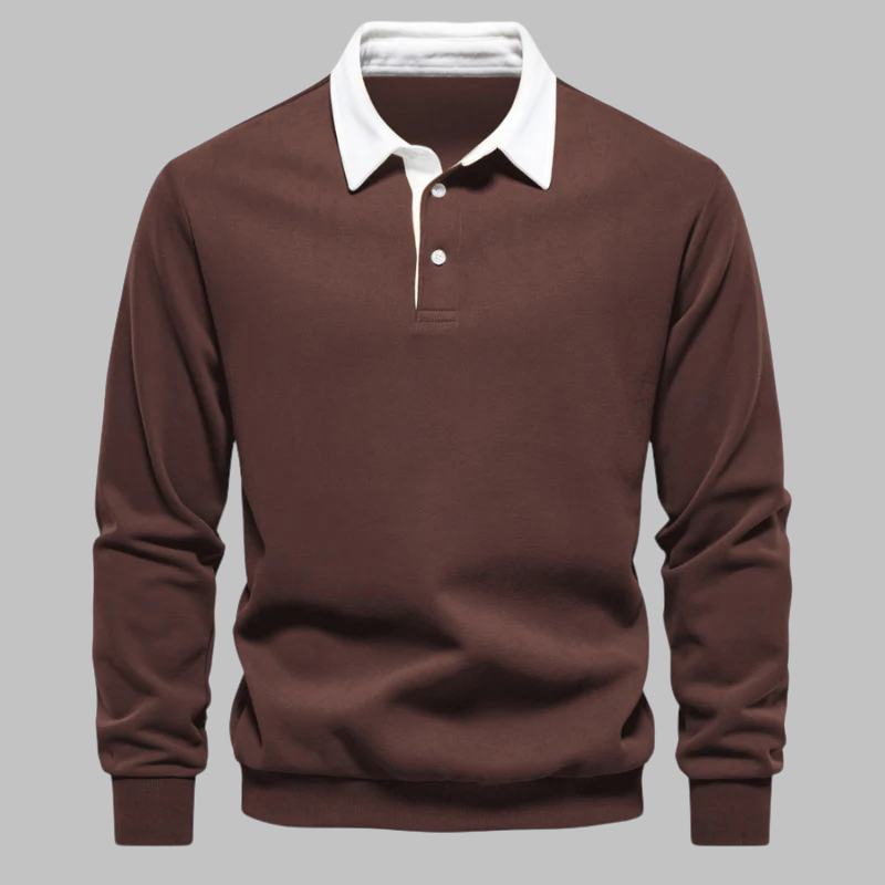 HORACE | Polo collar sweater with a button placket