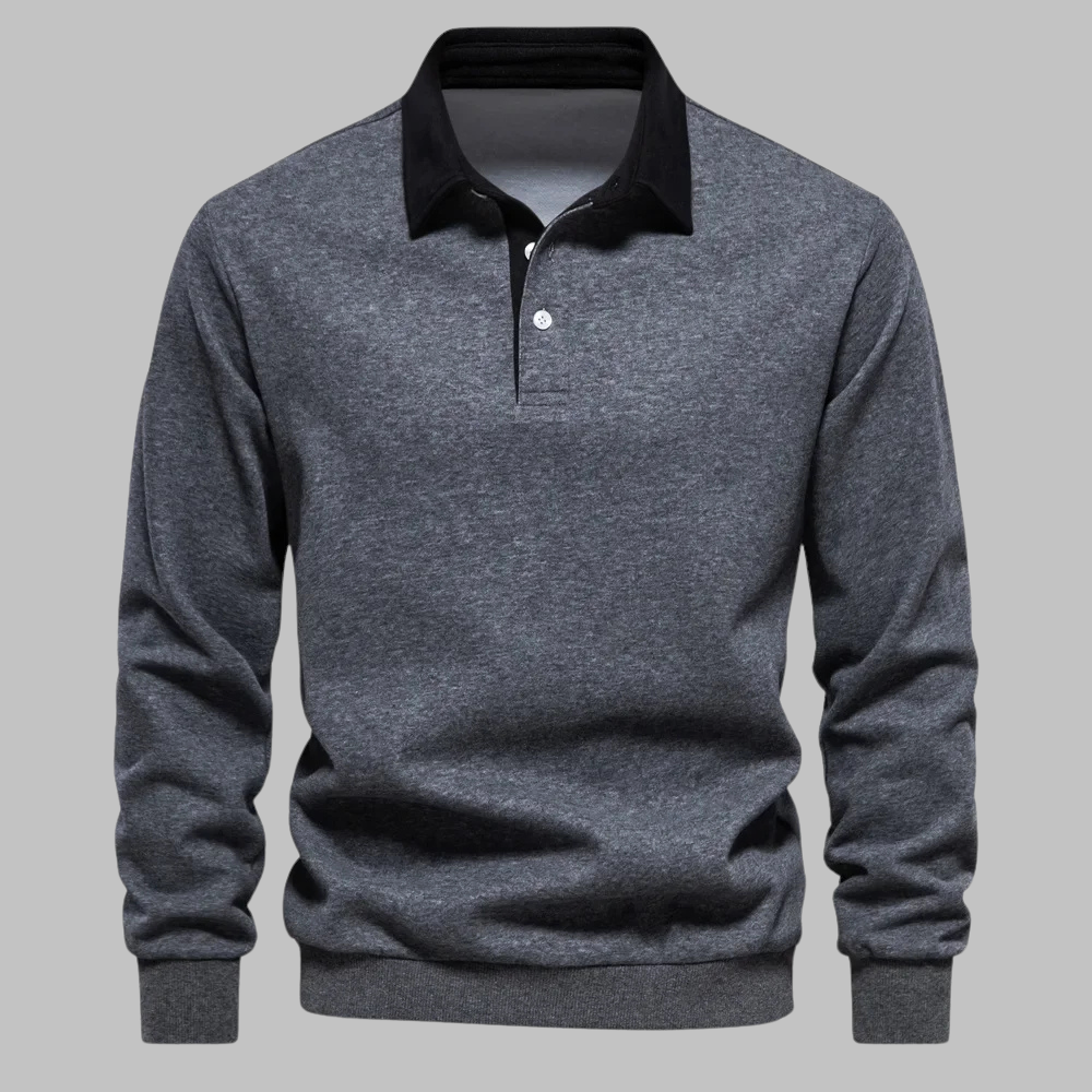 DONOVAN | Polo collar sweater with a button placket