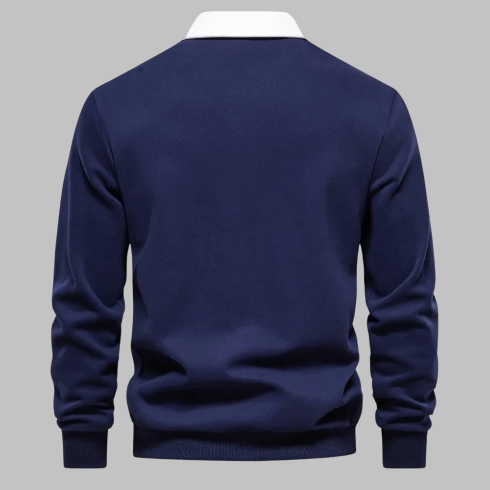 DONOVAN | Polo collar sweater with a button placket