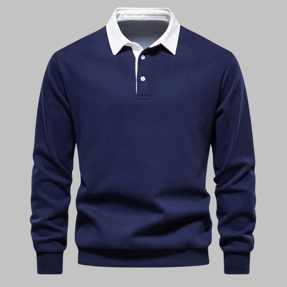 HORACE | Polo collar sweater with a button placket
