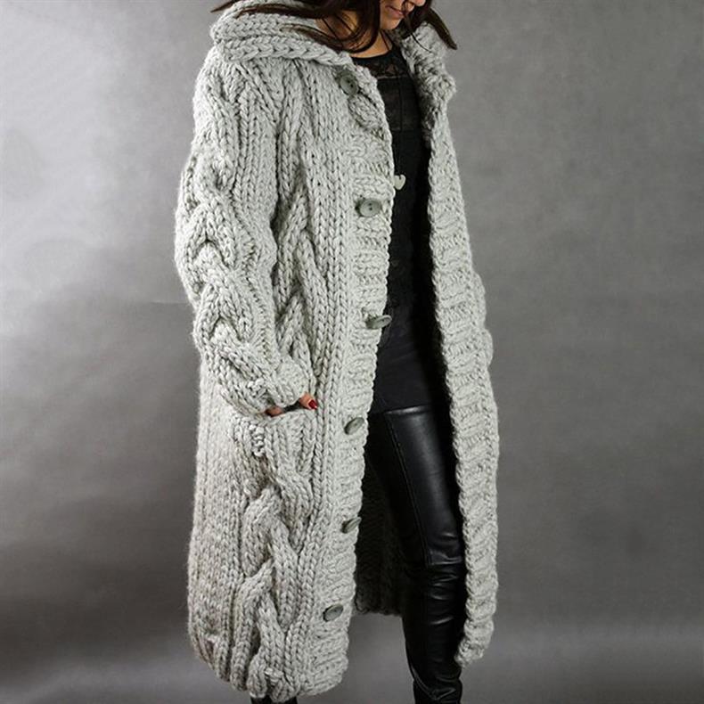 KAREN | Full-length cable-knit coat