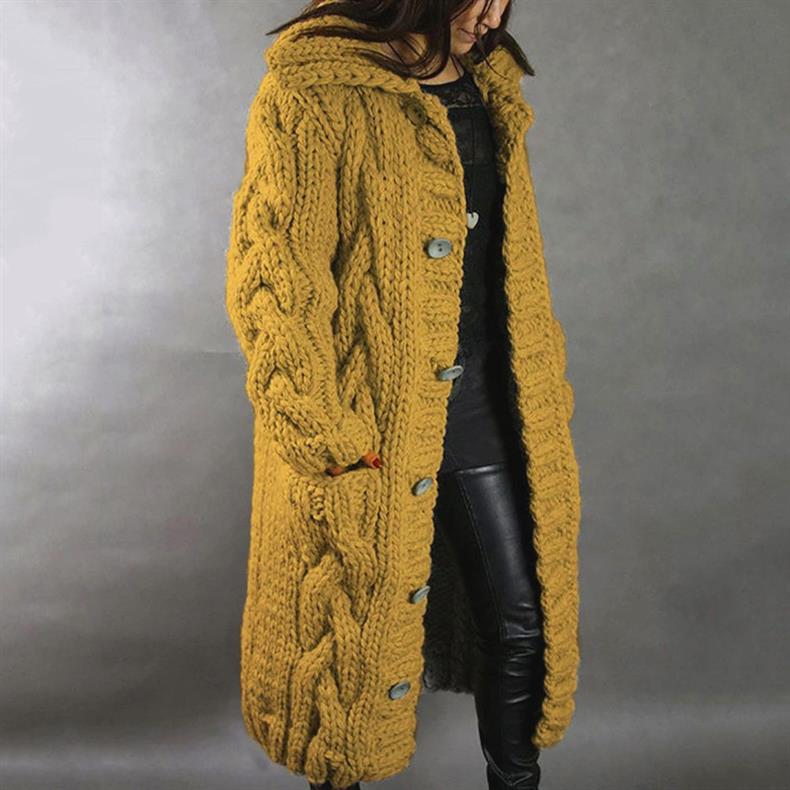 KAREN | Full-length cable-knit coat