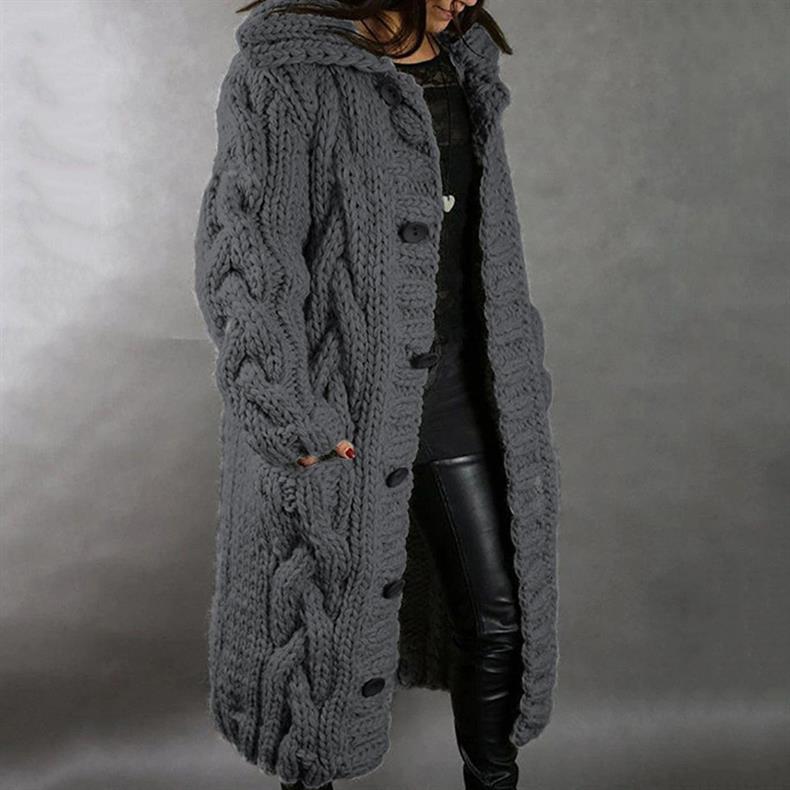 KAREN | Full-length cable-knit coat