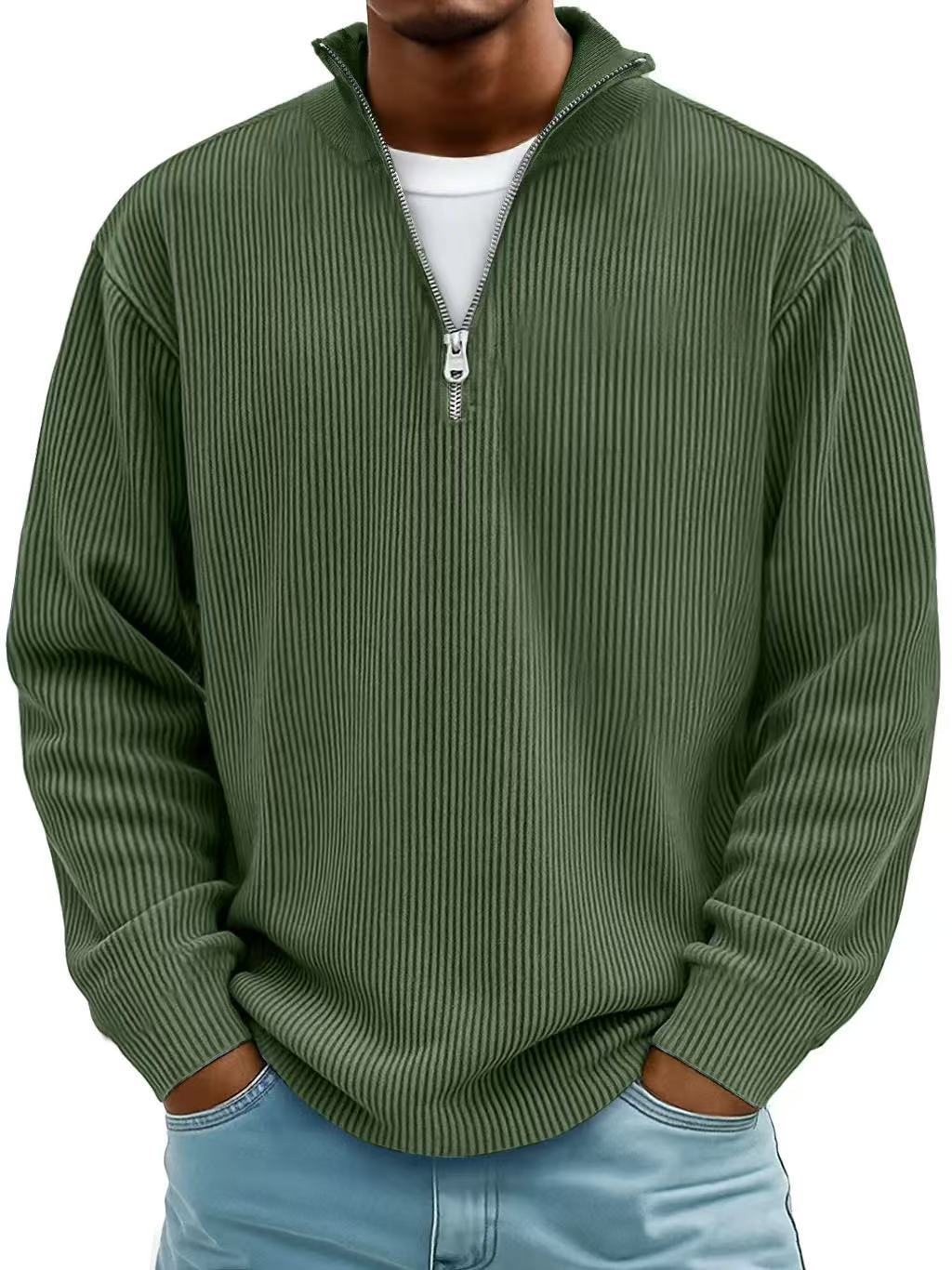 MITCHELL | Quarter-zip sweater with a contrast chest band