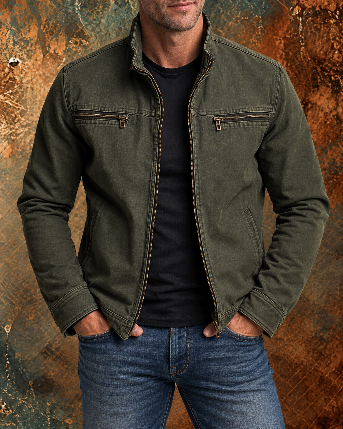 WENDELL | Faded field jacket with a high collar