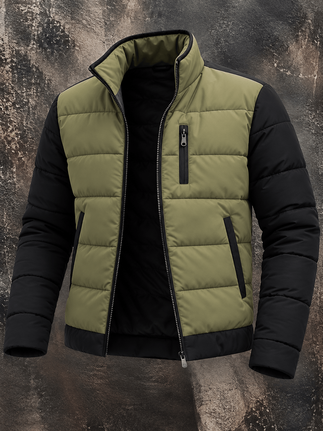RORY | Two-tone puffer jacket with a stand collar