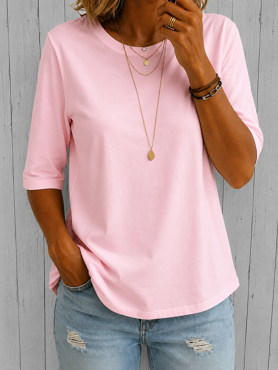 SHARON | Half sleeve top with arm coverage