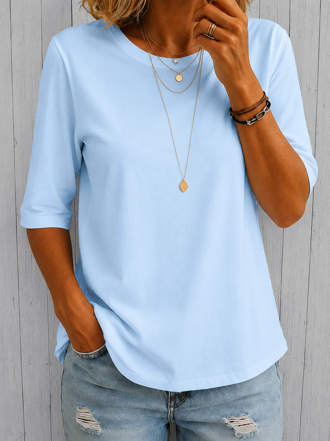 SHARON | Half sleeve top with arm coverage