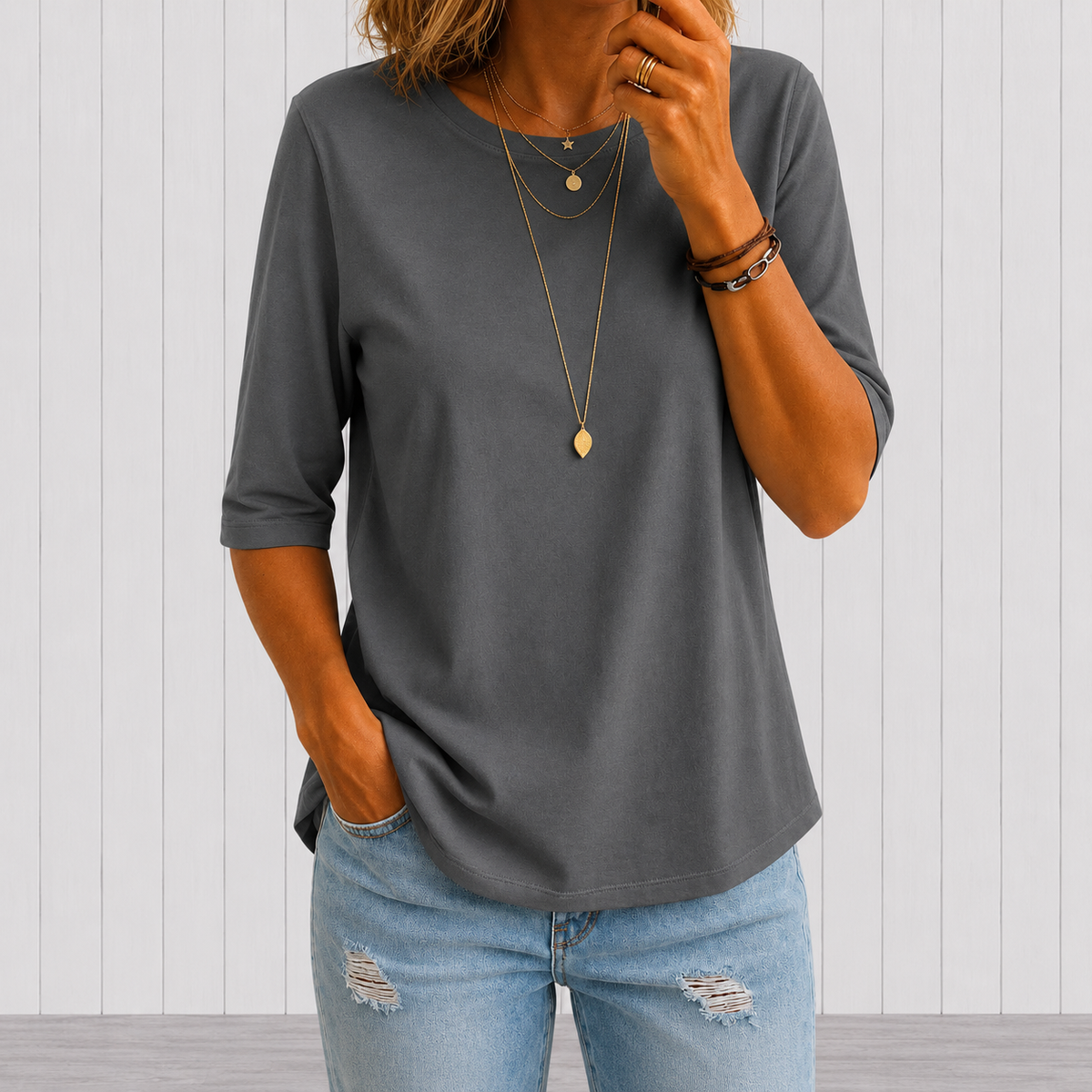 SHARON | Half sleeve top with arm coverage