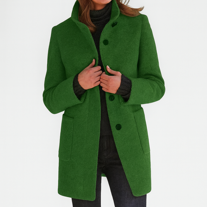 SOPHIA | Straight coat with high collar