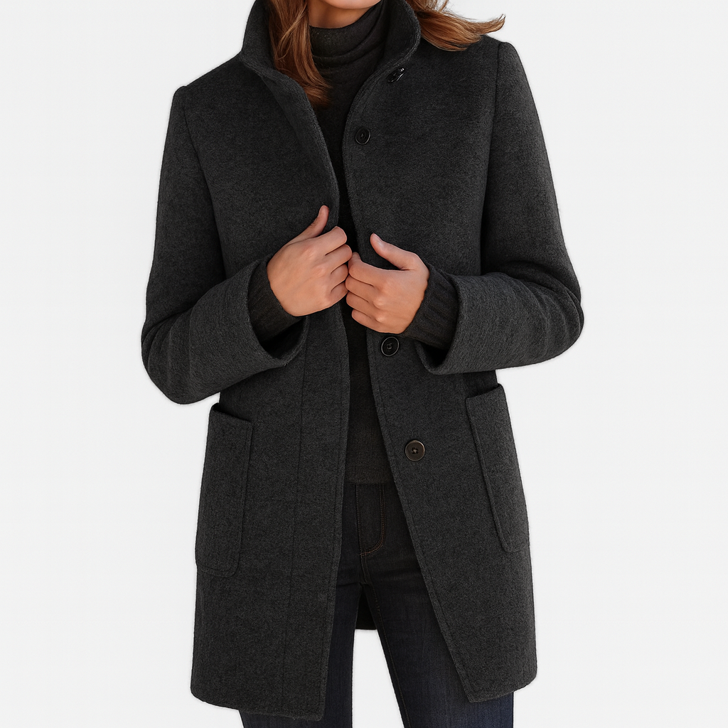 SOPHIA | Straight coat with high collar