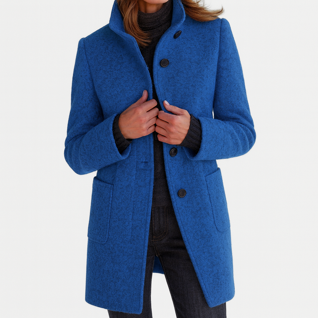 SOPHIA | Straight coat with high collar