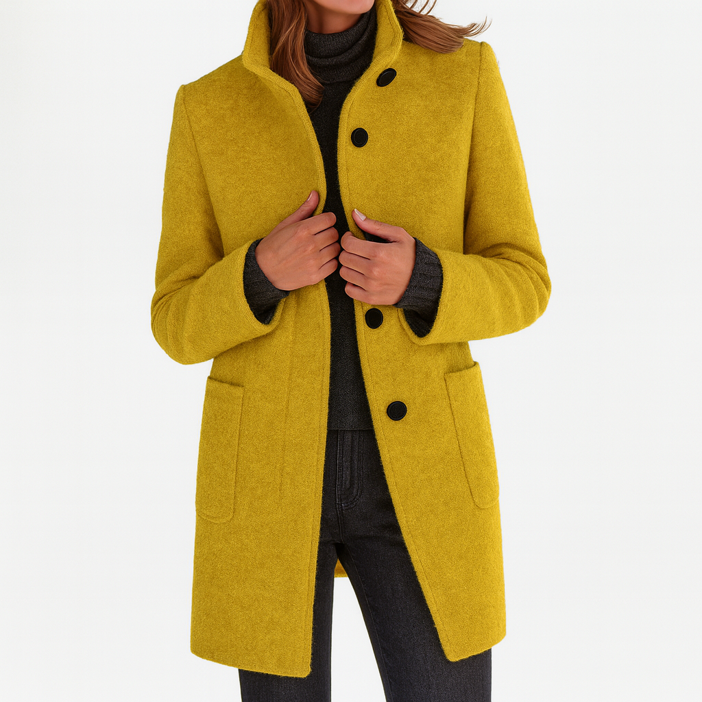 SOPHIA | Straight coat with high collar