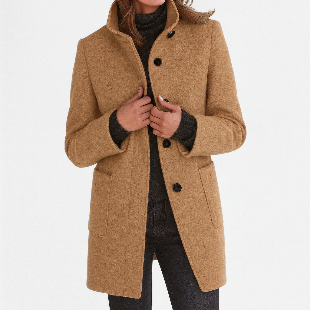 SOPHIA | Straight coat with high collar