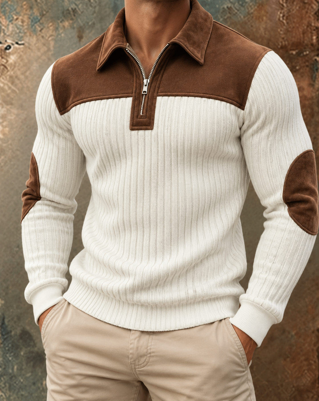 LARS | Ribbed half zip sweater