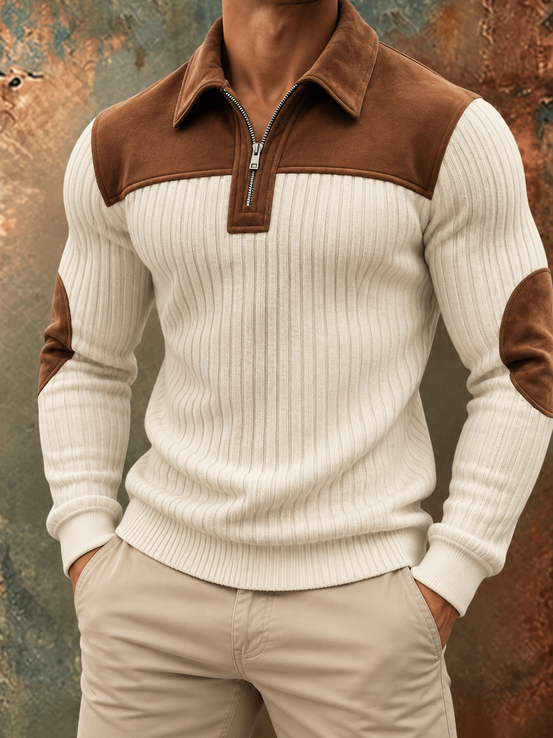 LARS | Ribbed half zip sweater