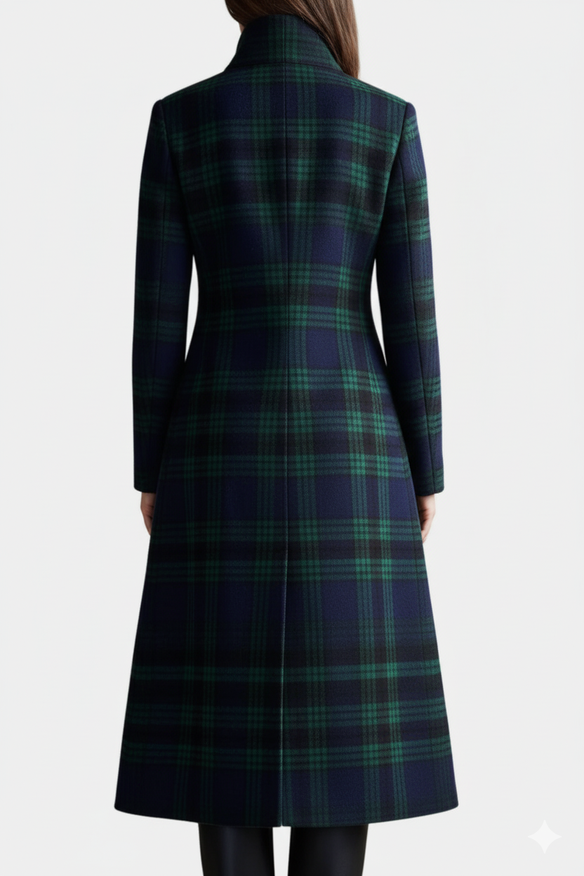 AUDREY | Mid-length plaid coat