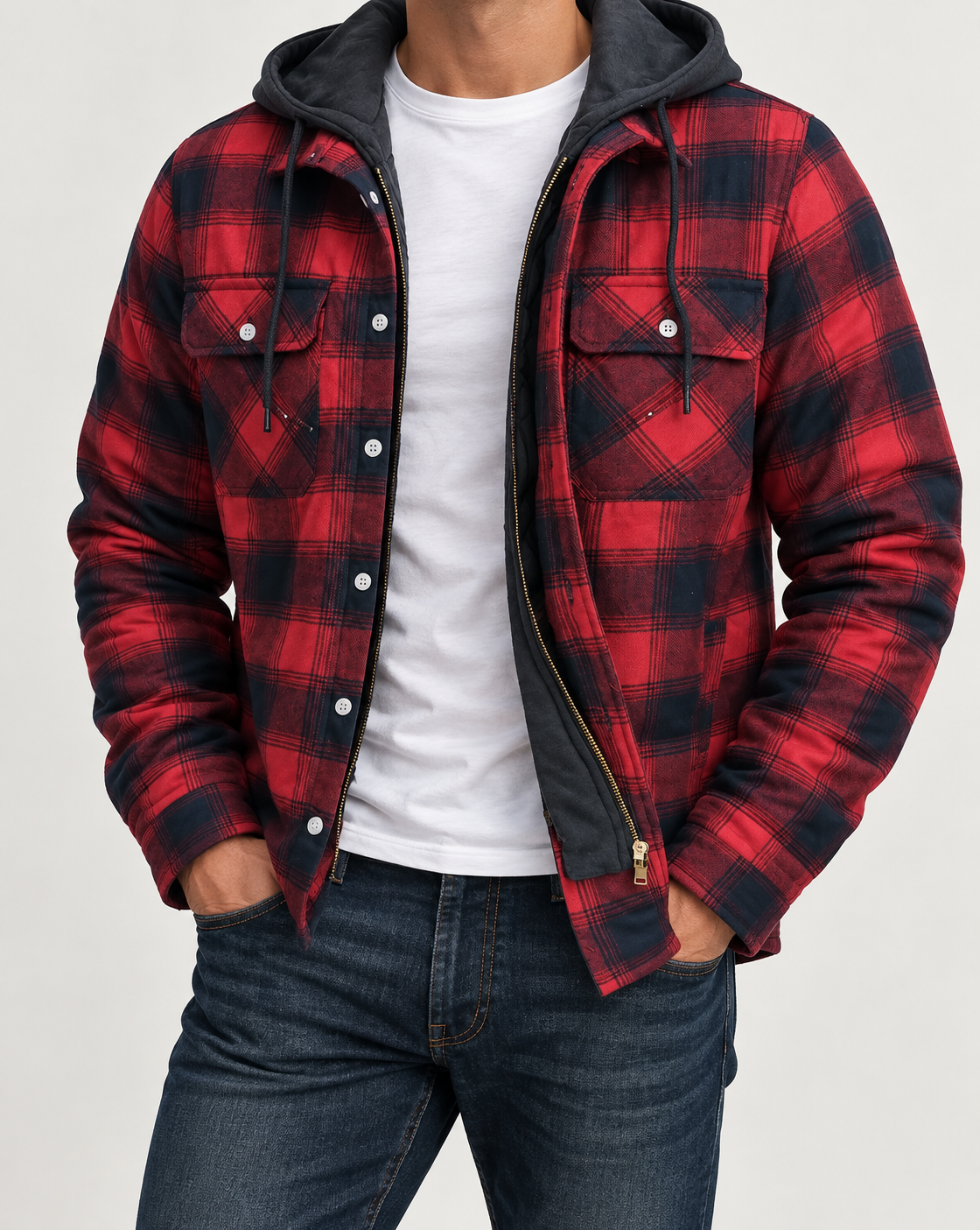 GILBERT | Plaid jacket with a full zip